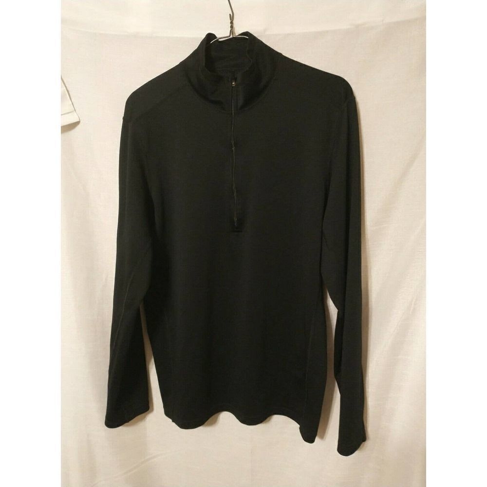 REI Long Sleeve Half-Zip Black Fleece Pullover L